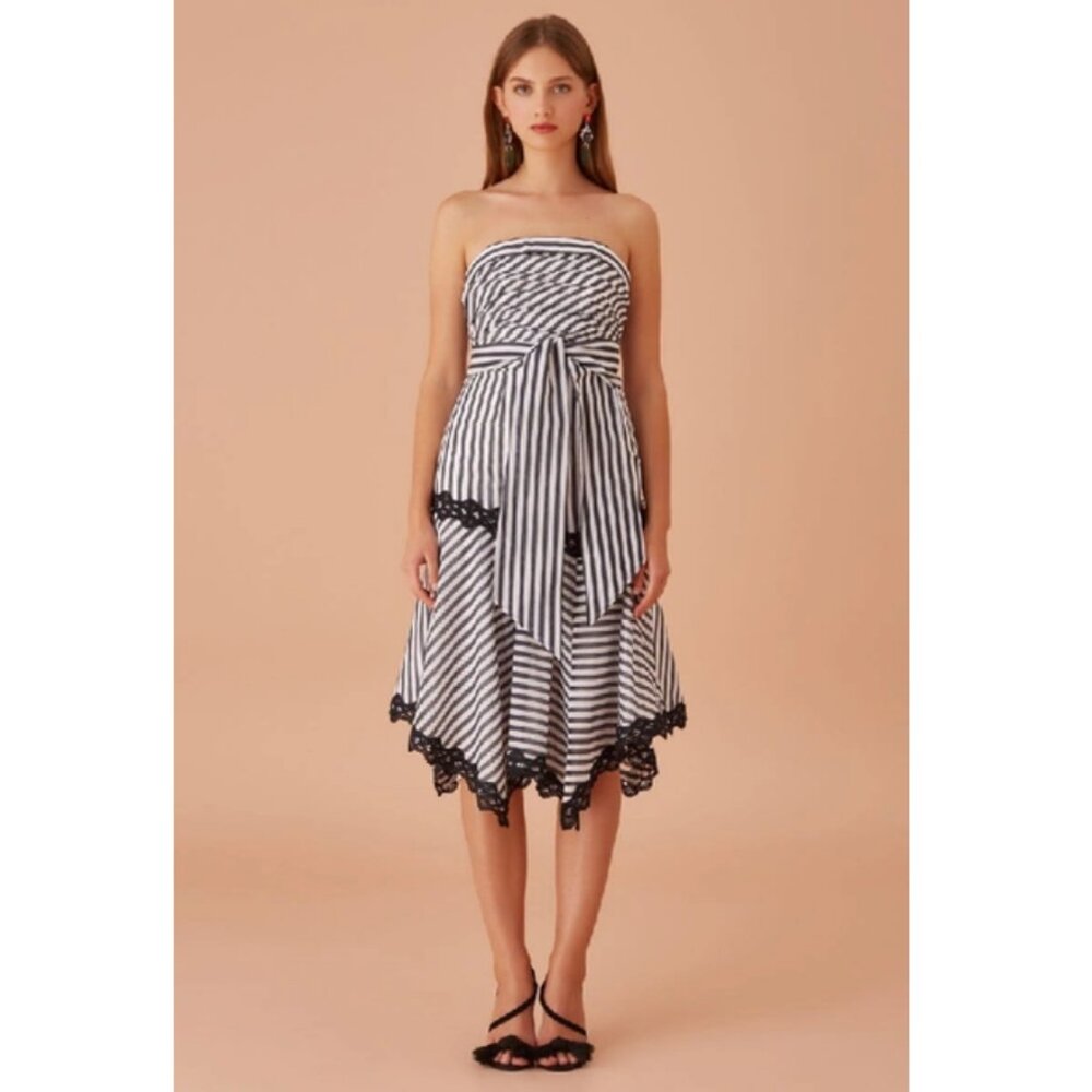 Keepsake Guardian Midi Dress Navy Stripe - Picture 2 of 4